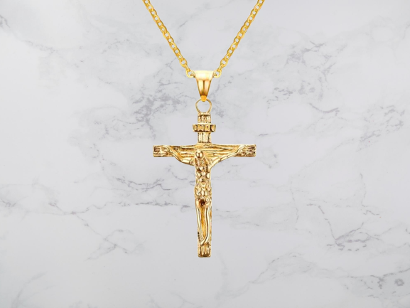 gold crucifix necklace