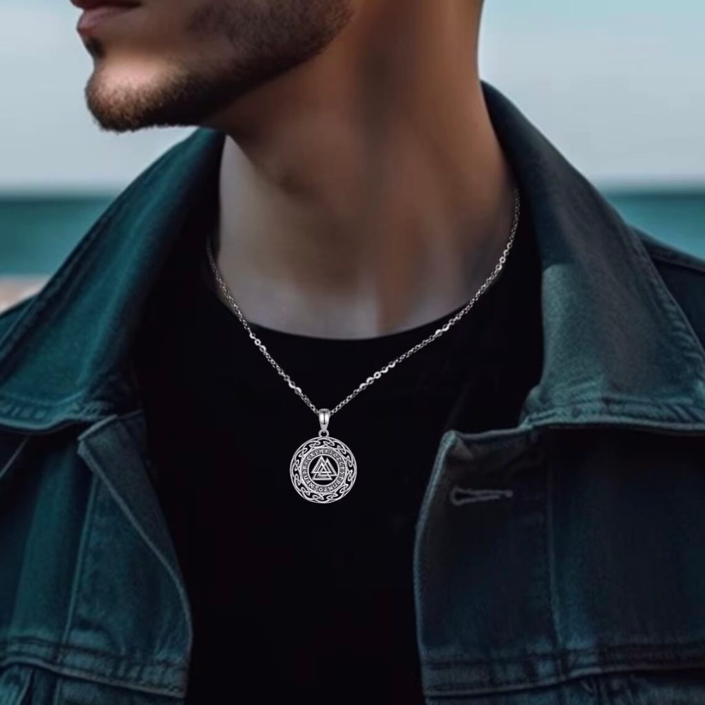 nordic valknut necklace pendant