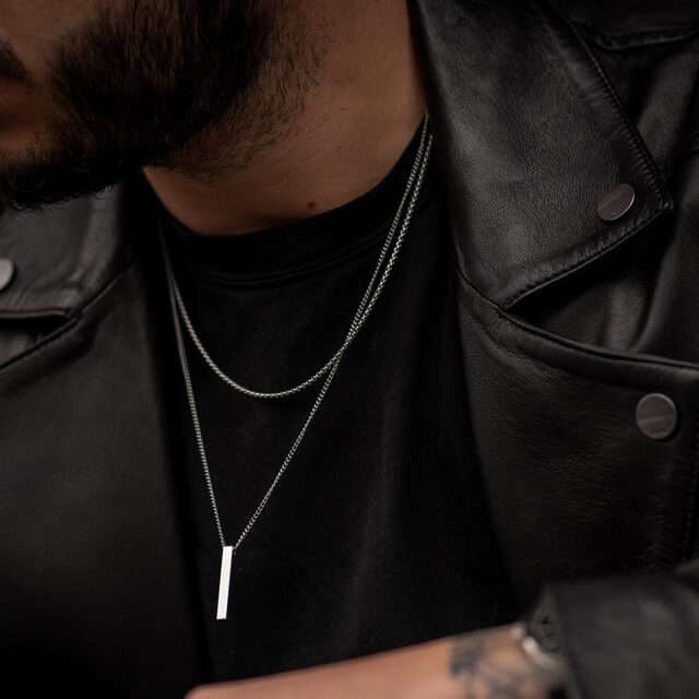 silver bar necklace