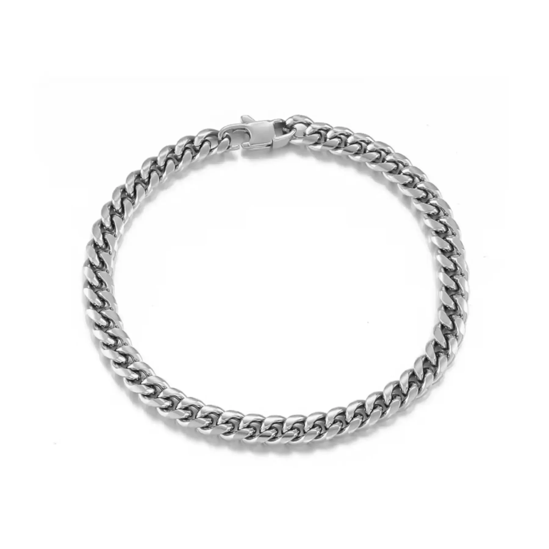 silver cuban bracelet for men