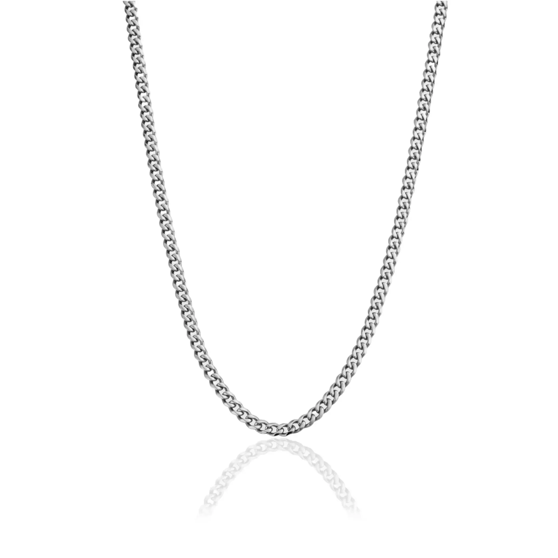 silver cuban chain 4mm