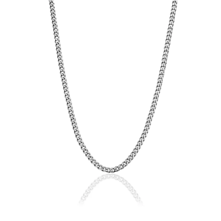 silver cuban chain 4mm