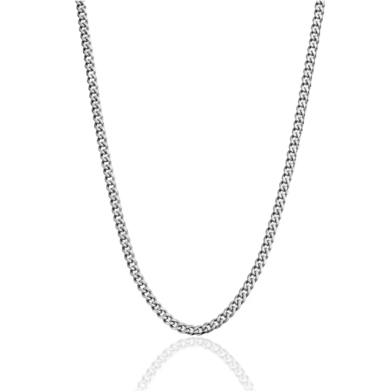 silver cuban chain 4mm