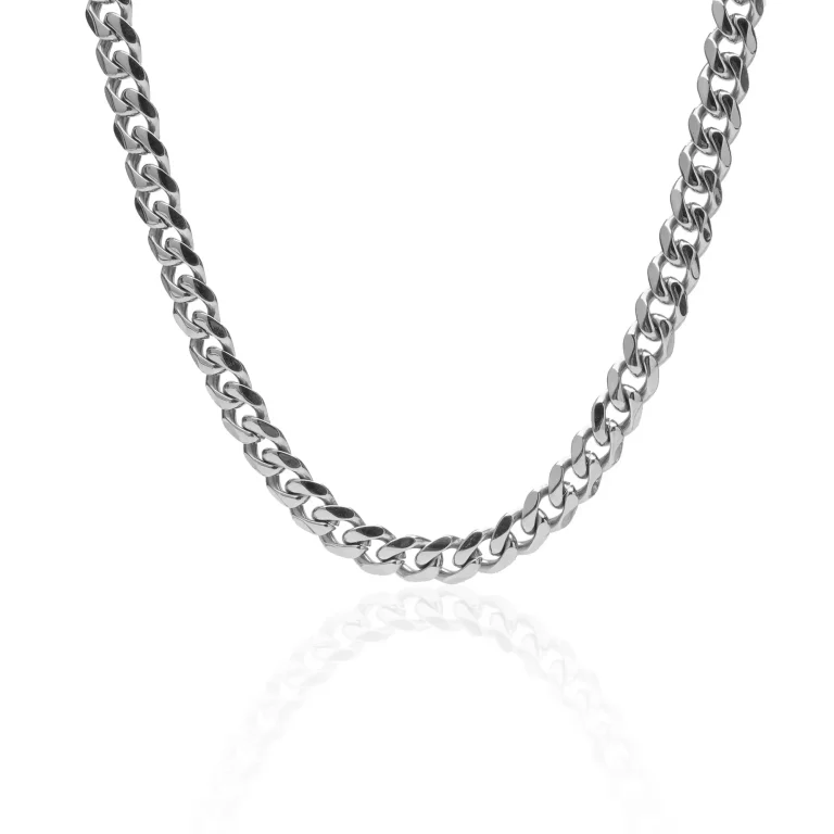 silver cuban chain 8mm