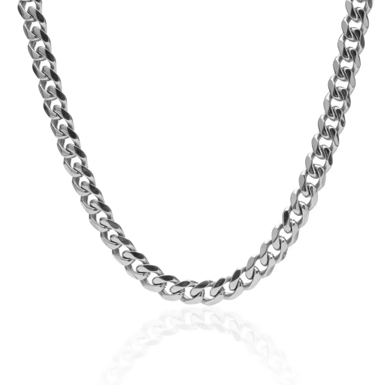 silver cuban chain 8mm