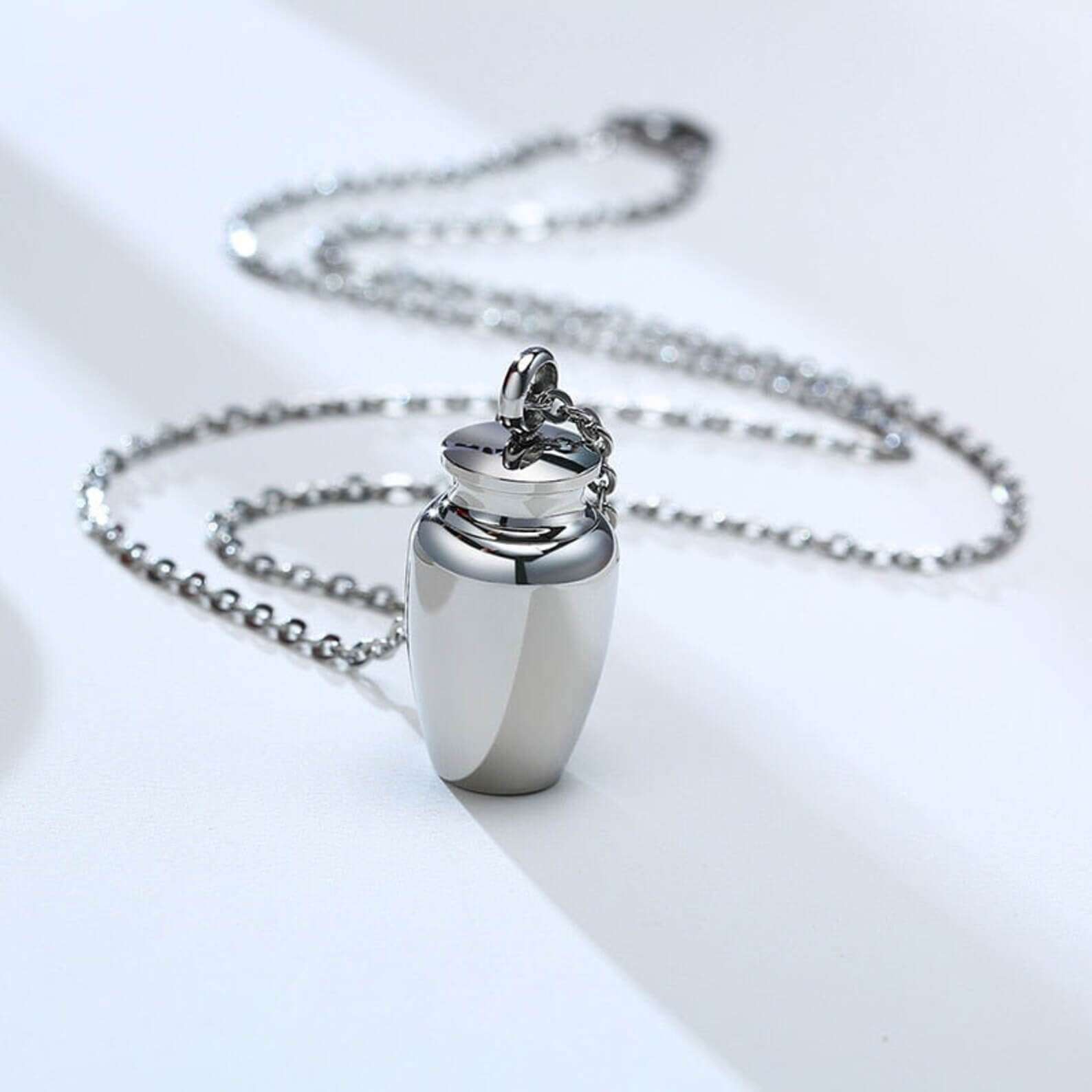 silver urn necklace