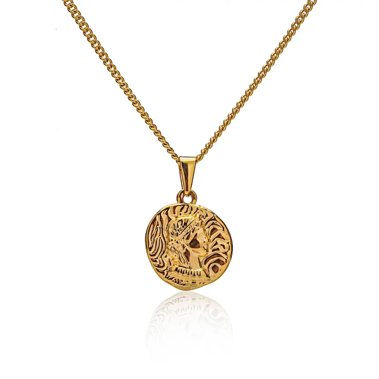 gold athena necklace pendant