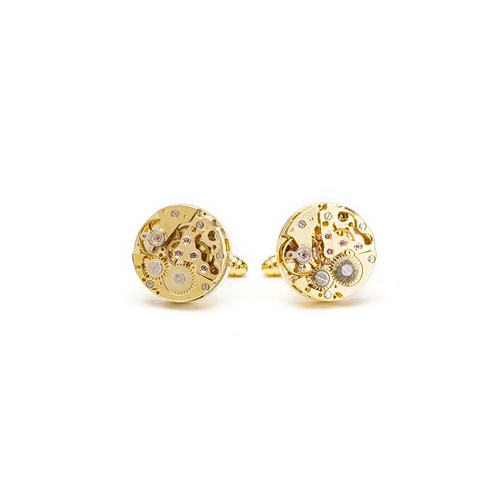 Gold Watch Mechanism Cufflinks