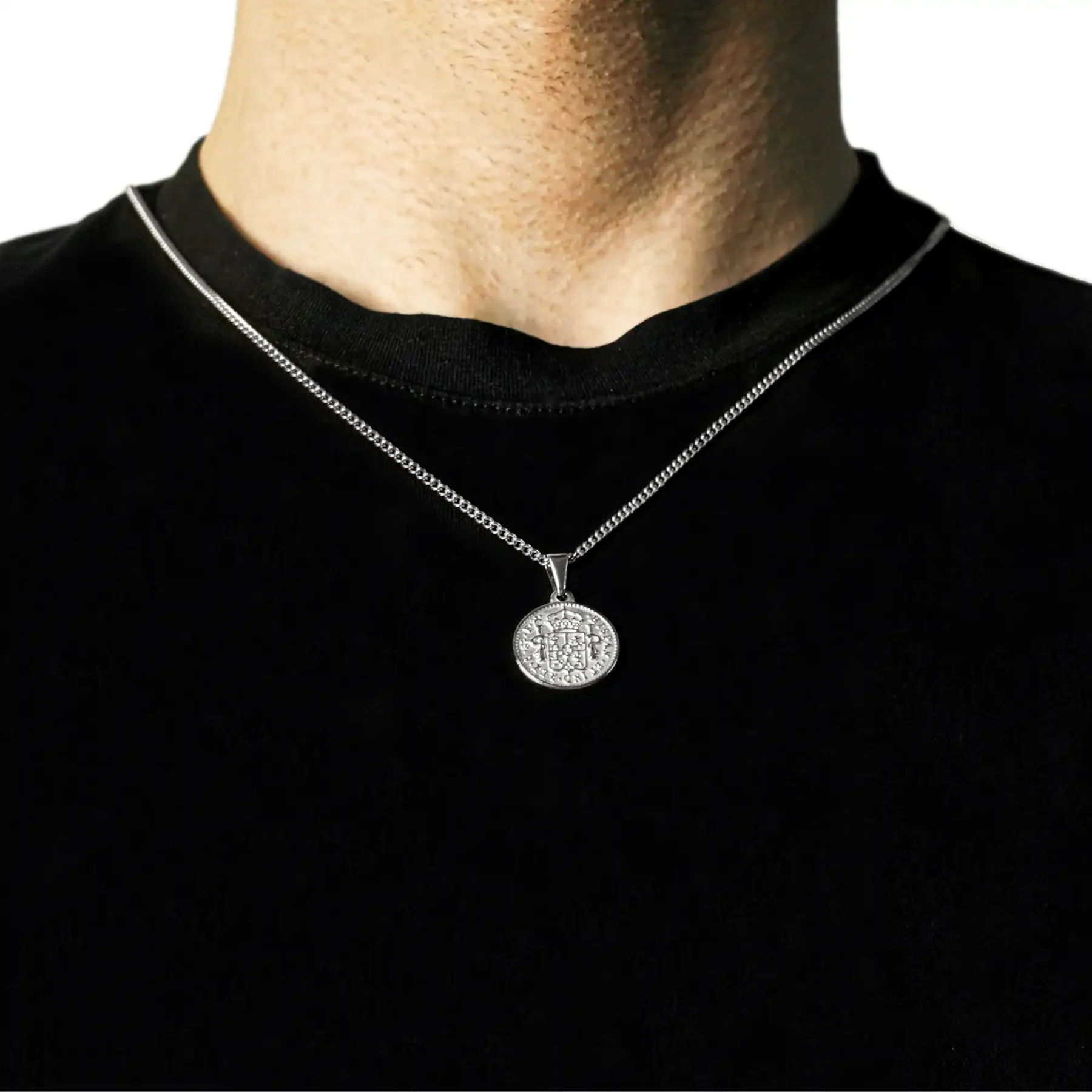 Silver Old Spanish Coin Pendant