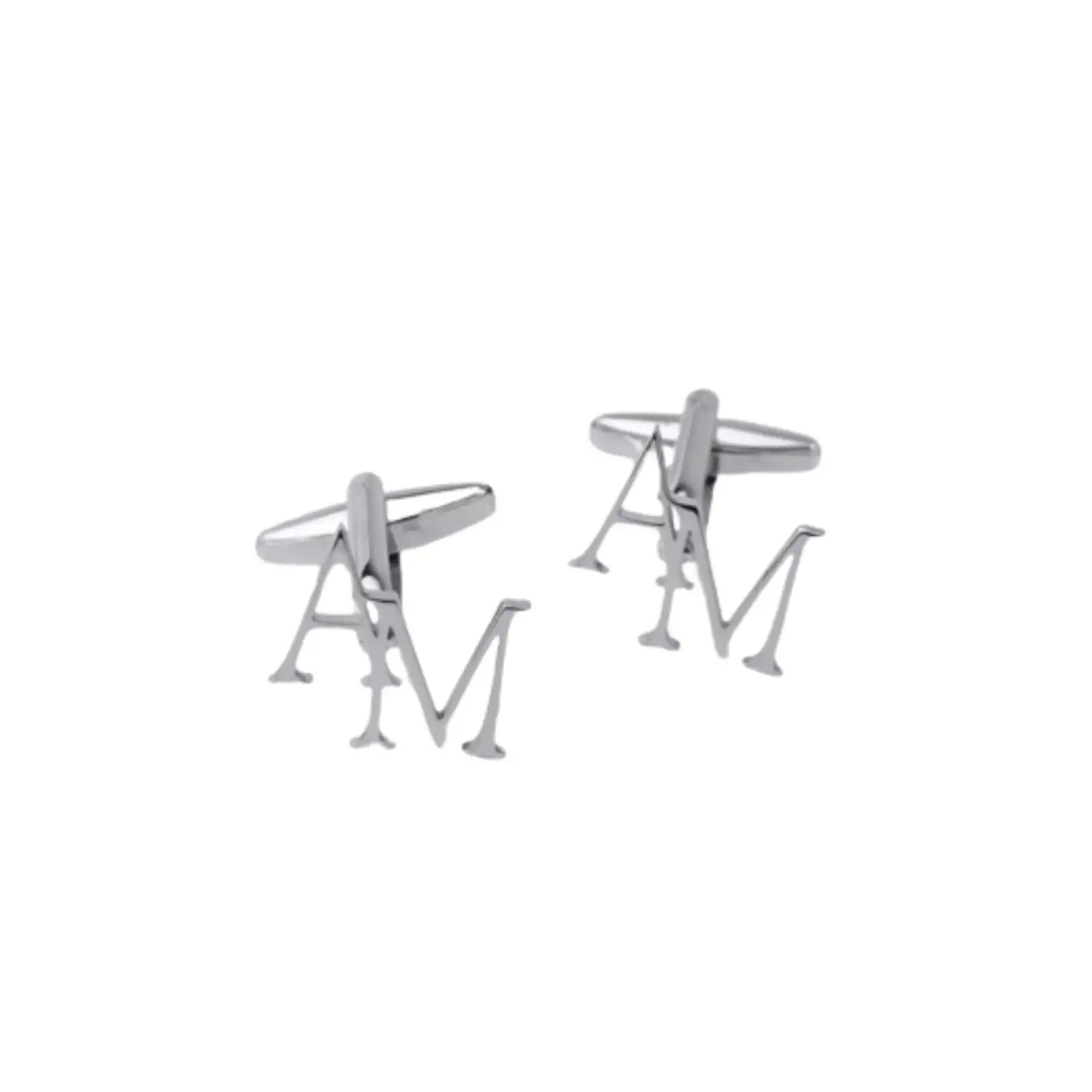 Silver Initial Cufflinks