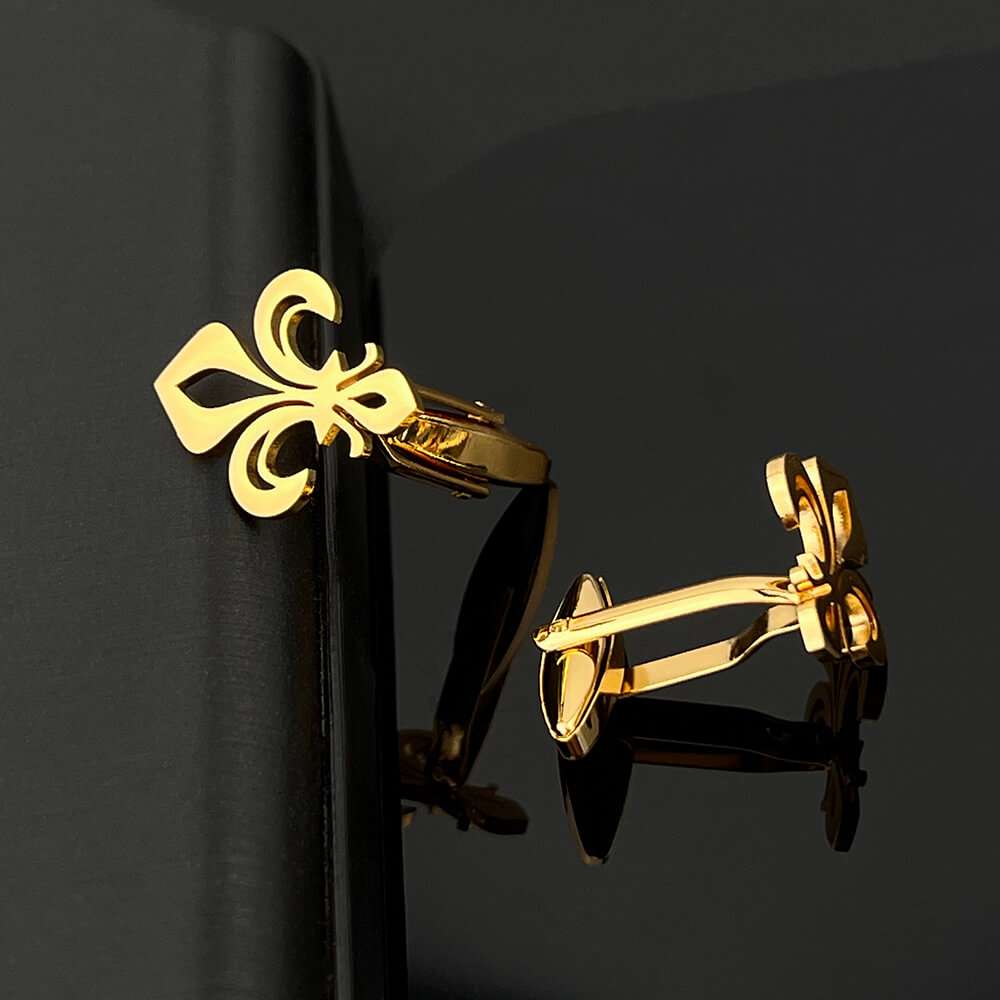 gold fleur de lis cufflinks
