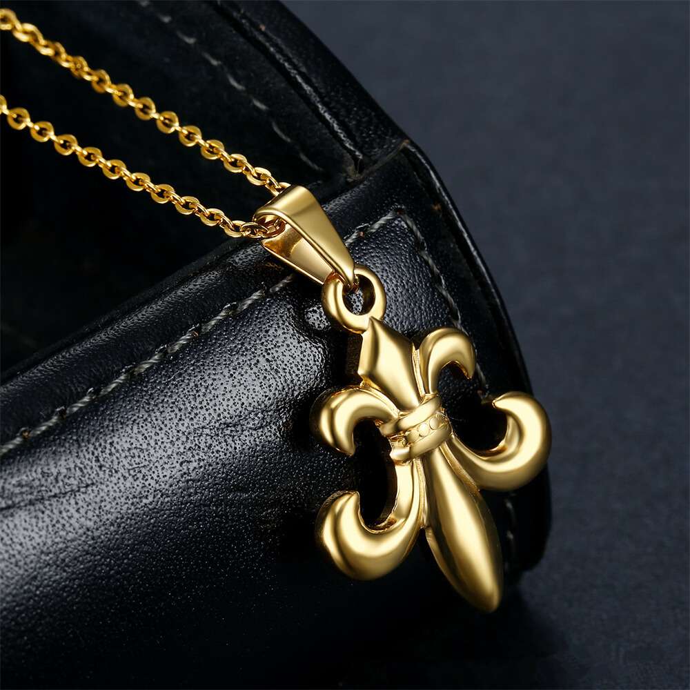 gold fleur de lis pendant