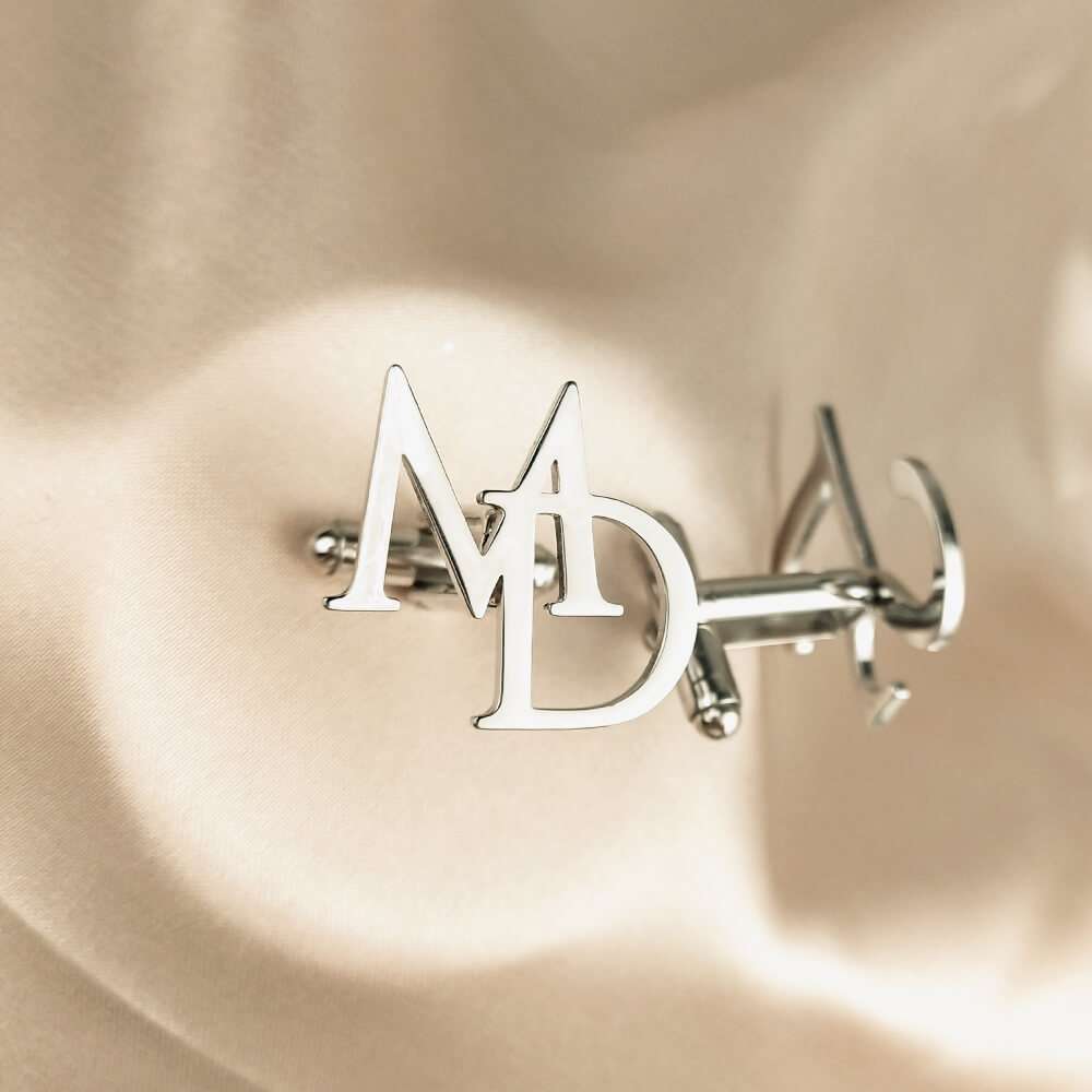silver personalised cufflinks