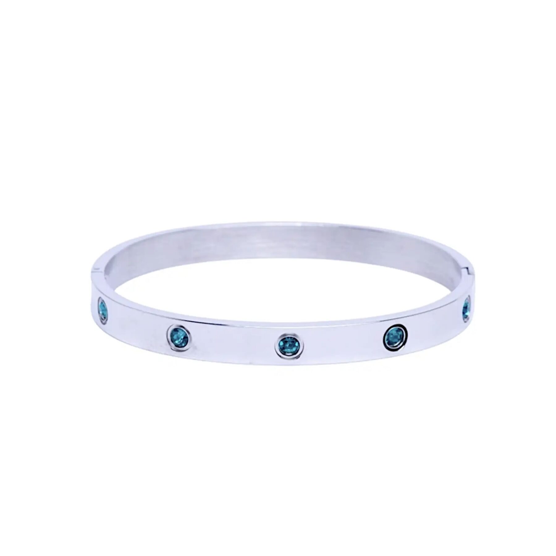 Silver blue bracelet bangle