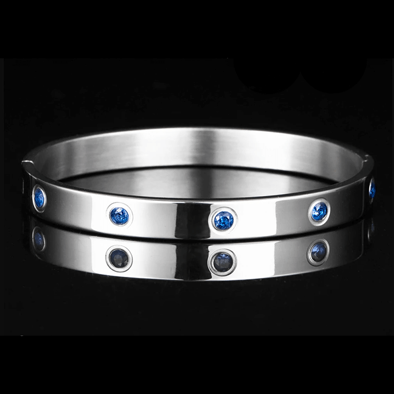 blue silver bangle for men