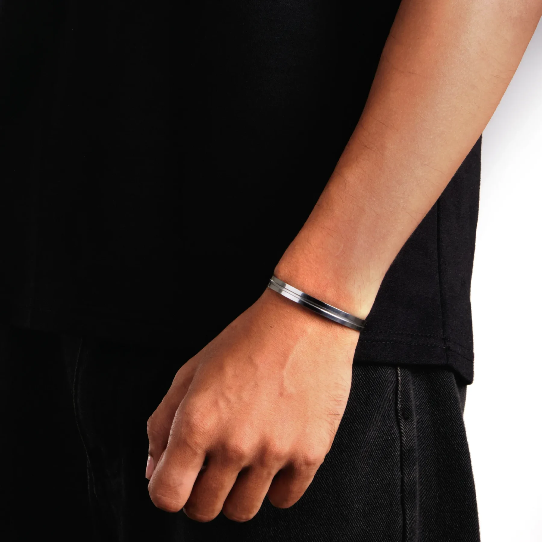mens silver bangle