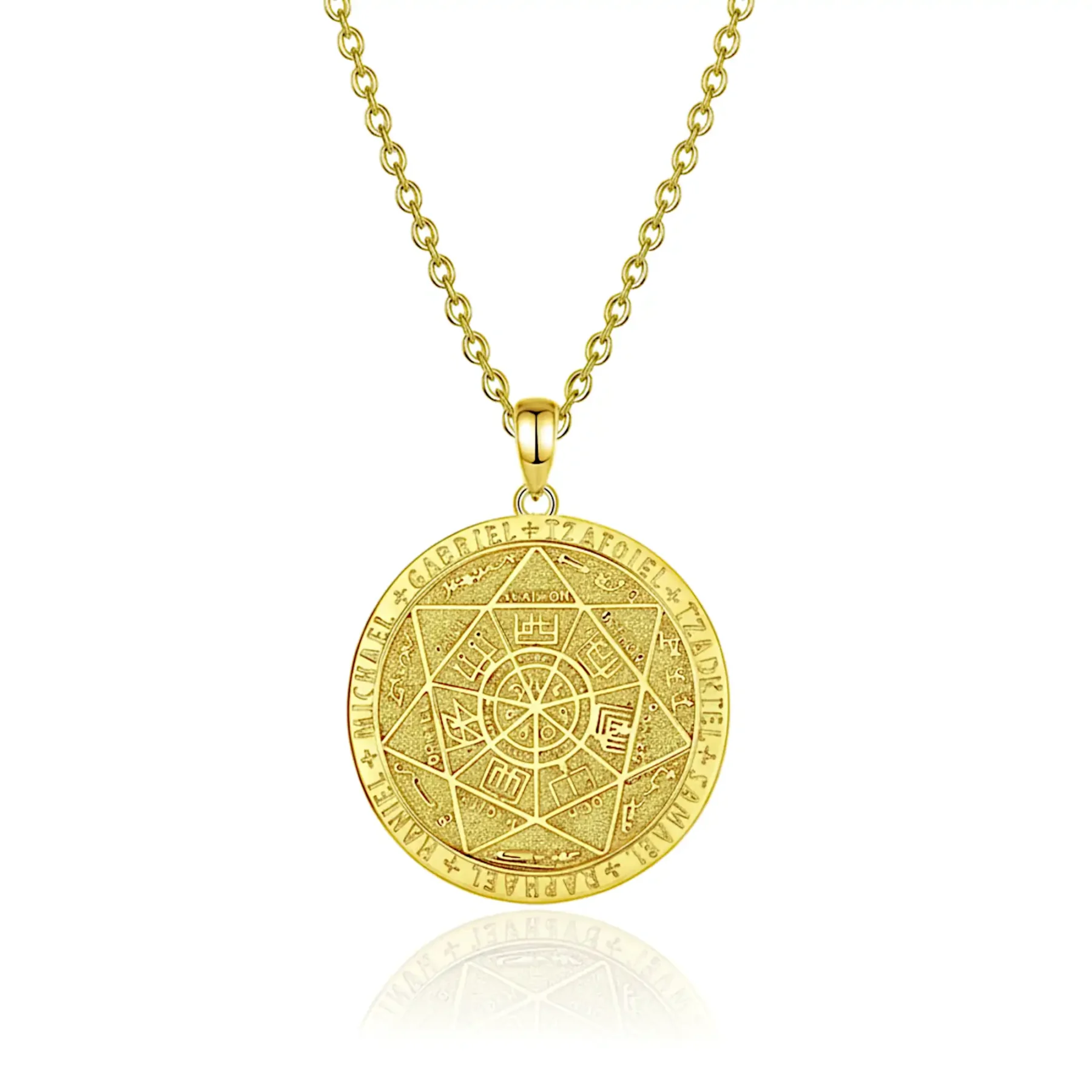 Gold 7 Archangel Pendant necklace