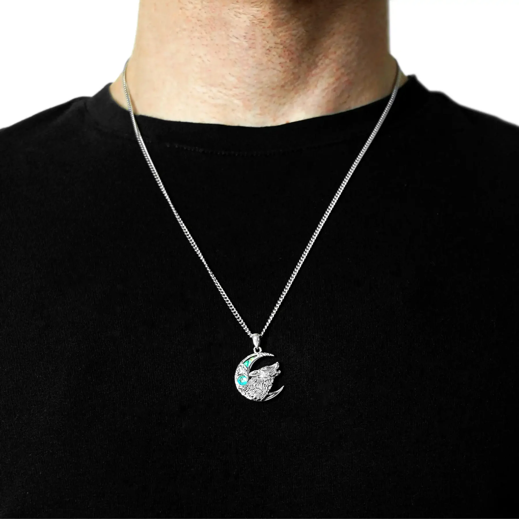 Moonstone Wolf Necklace
