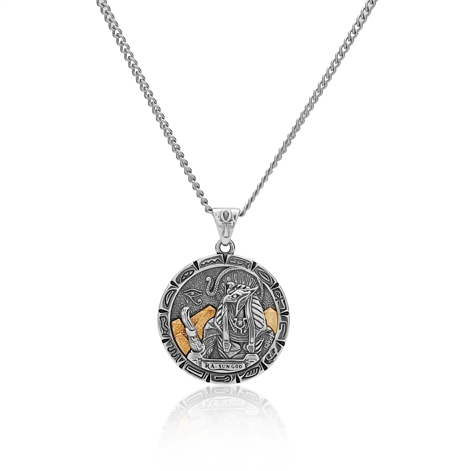 silver ra necklace pendant