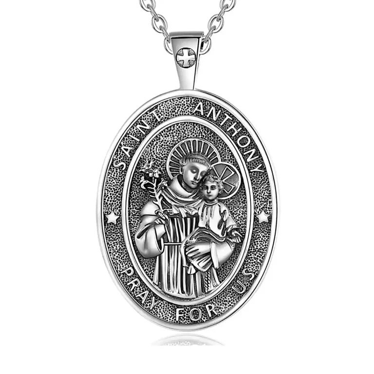 Silver St Anthony Necklace