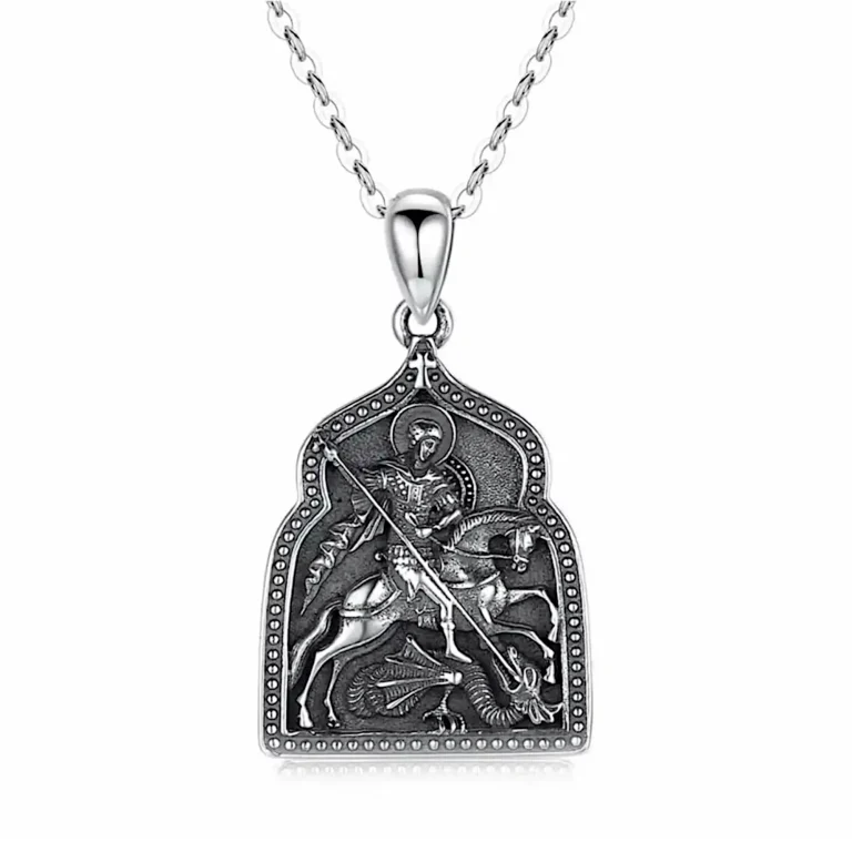 Silver St George Necklace