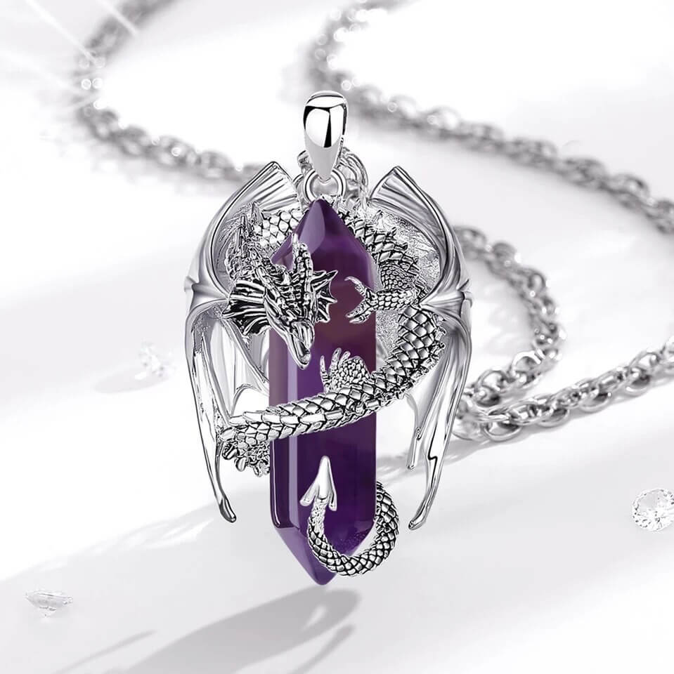 amethyst dragon necklace