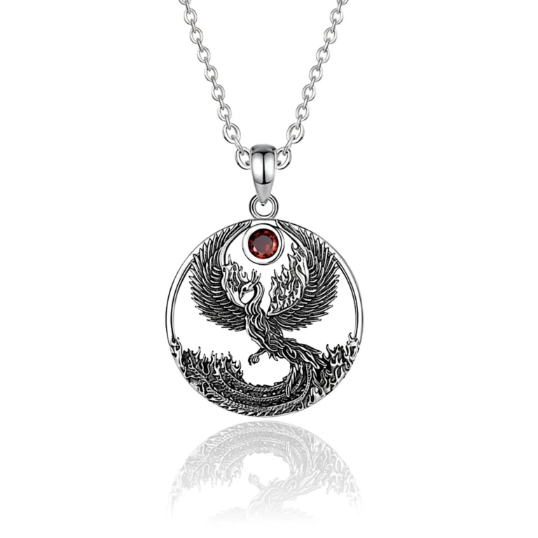burning pheonix pendant necklace
