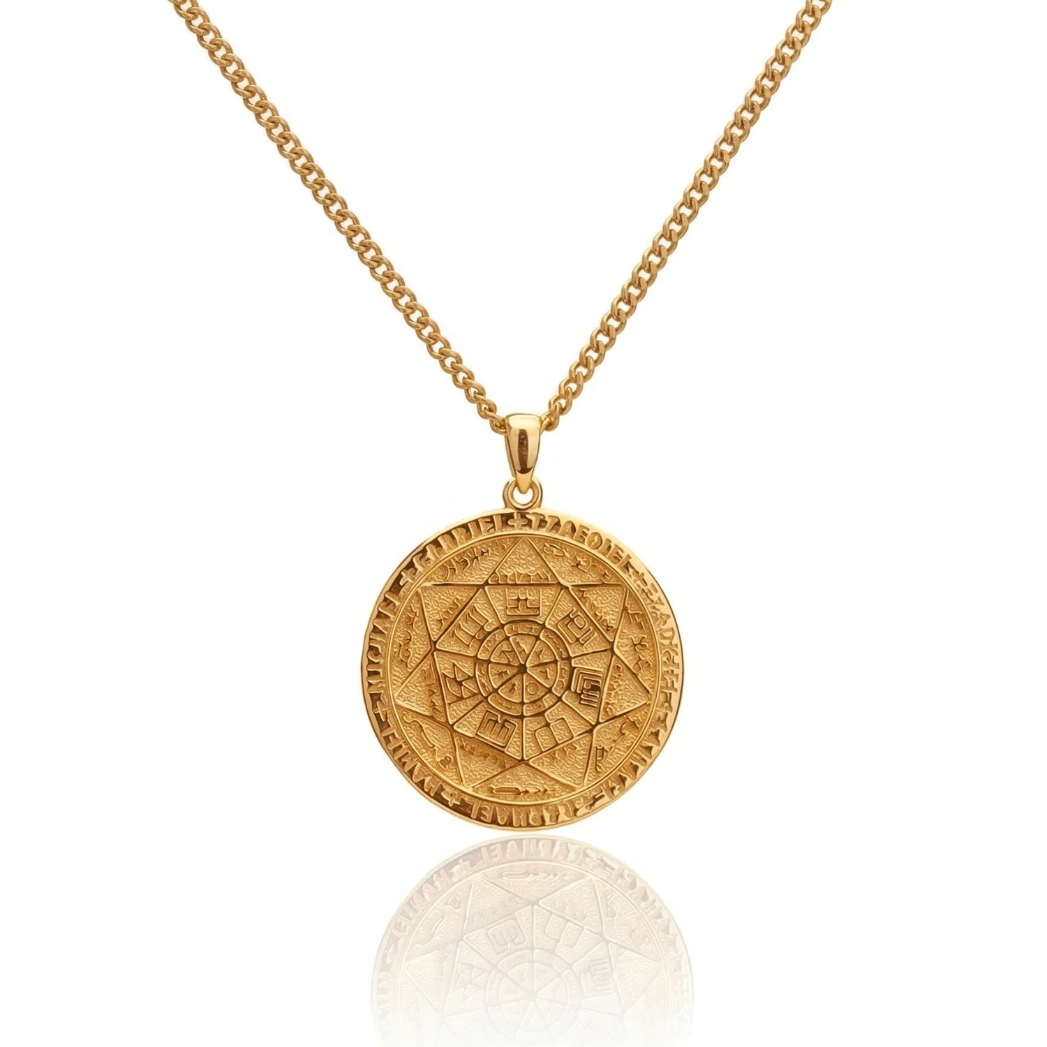 gold 7 archangel medallion necklace