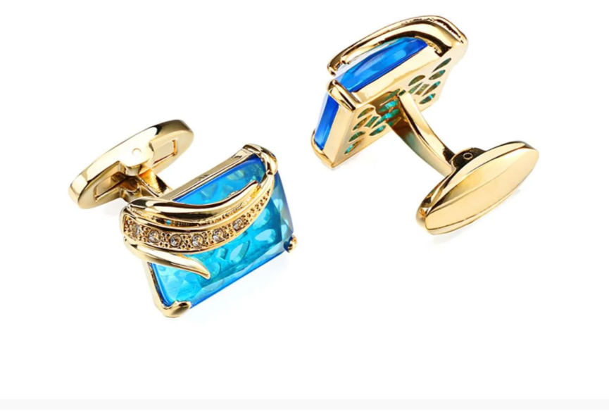 Are Cufflinks Considered Jewelry? - Deciphering Their Status in Fashion 3 gold blue cufflinks