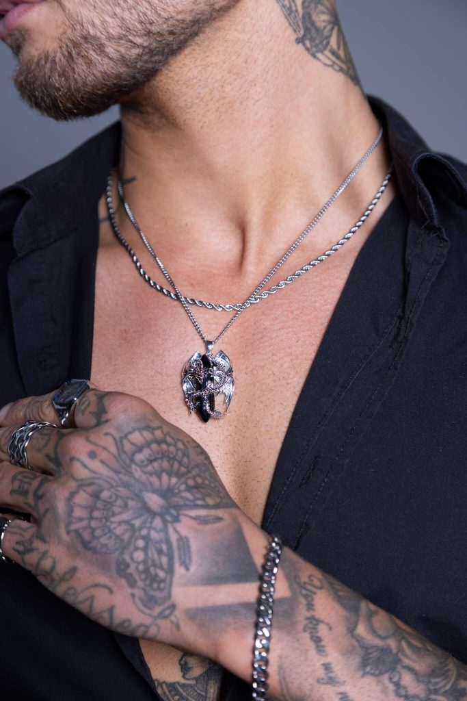 onyx dragon pendant necklace
