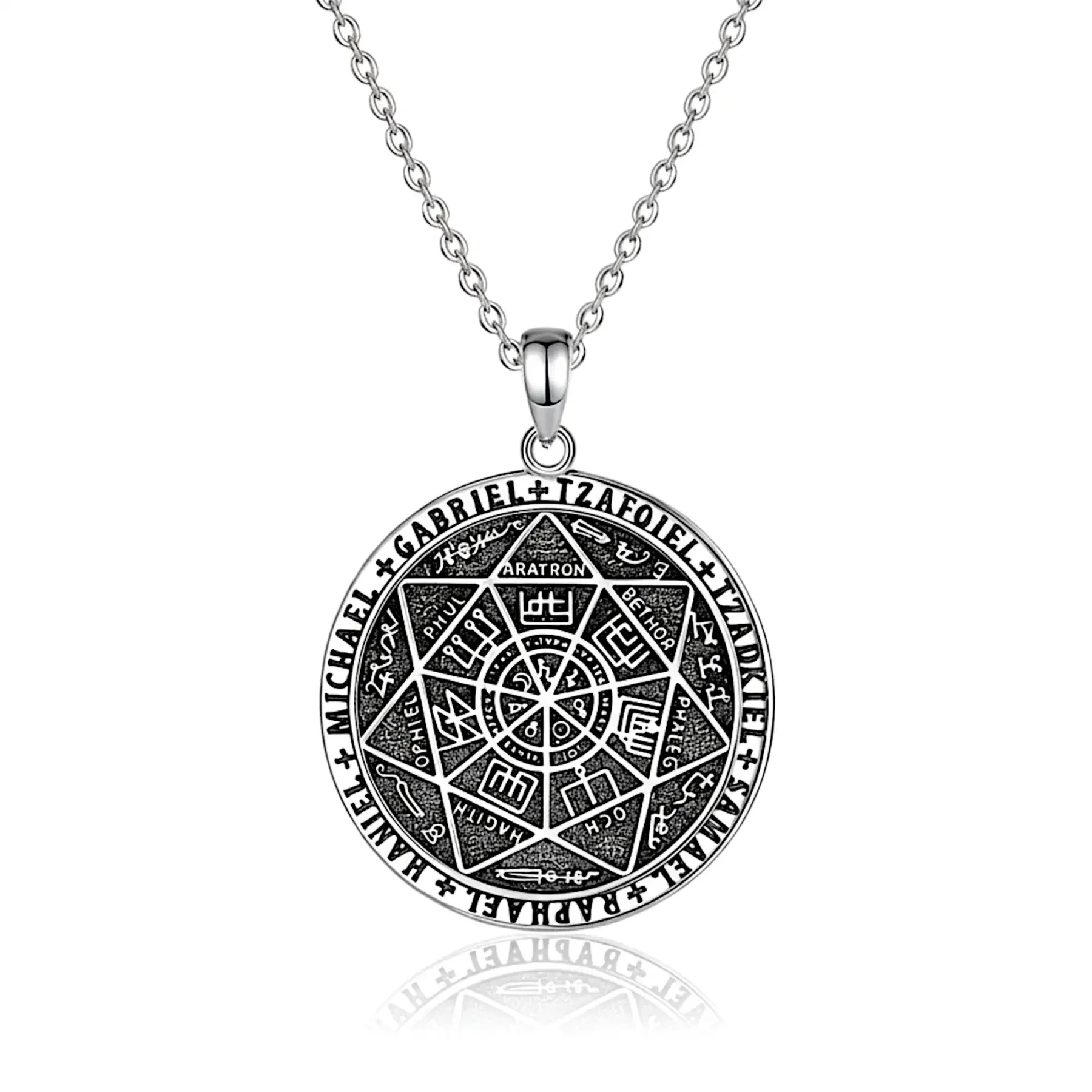 silver 7 archangel pendant