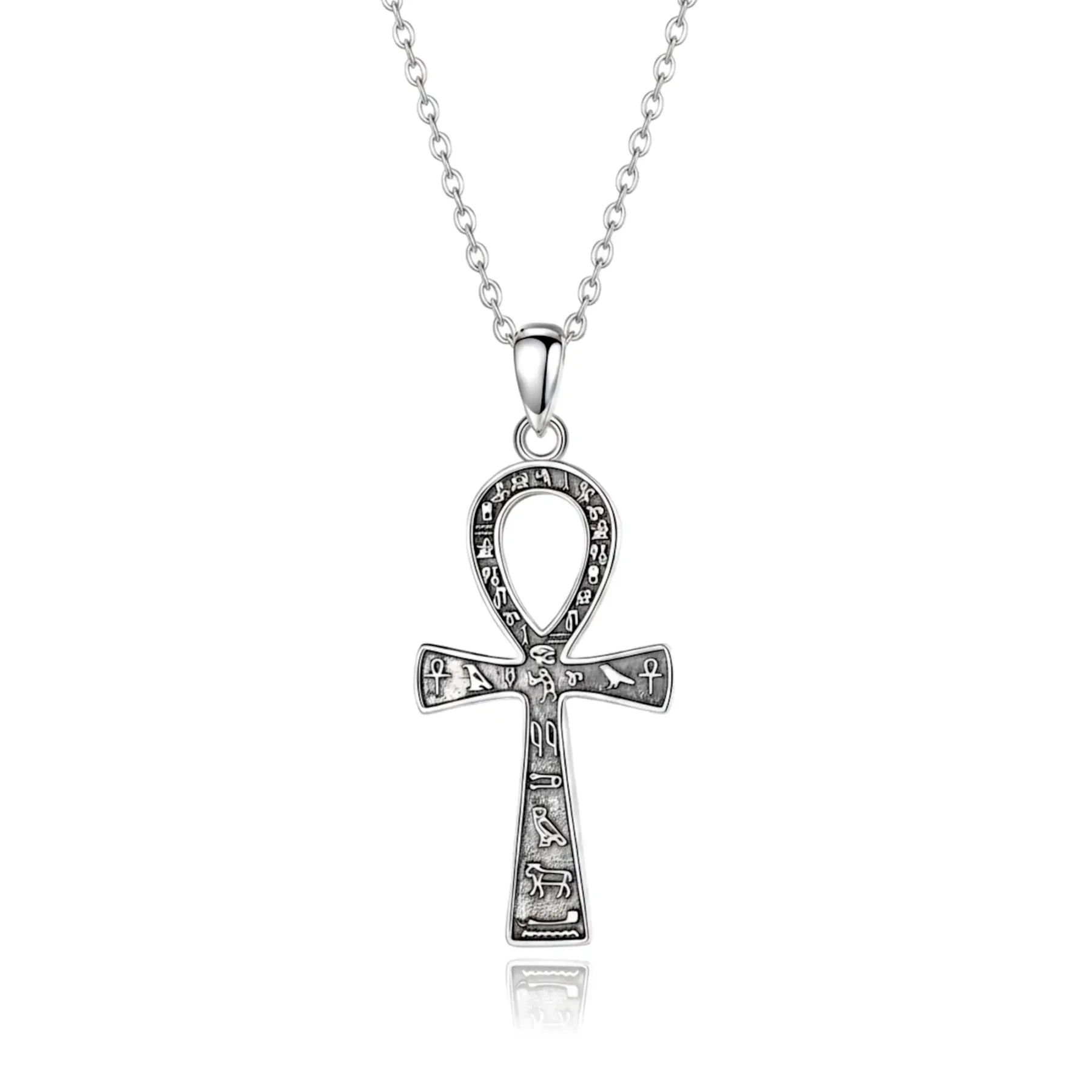 silver ankh pendant necklace