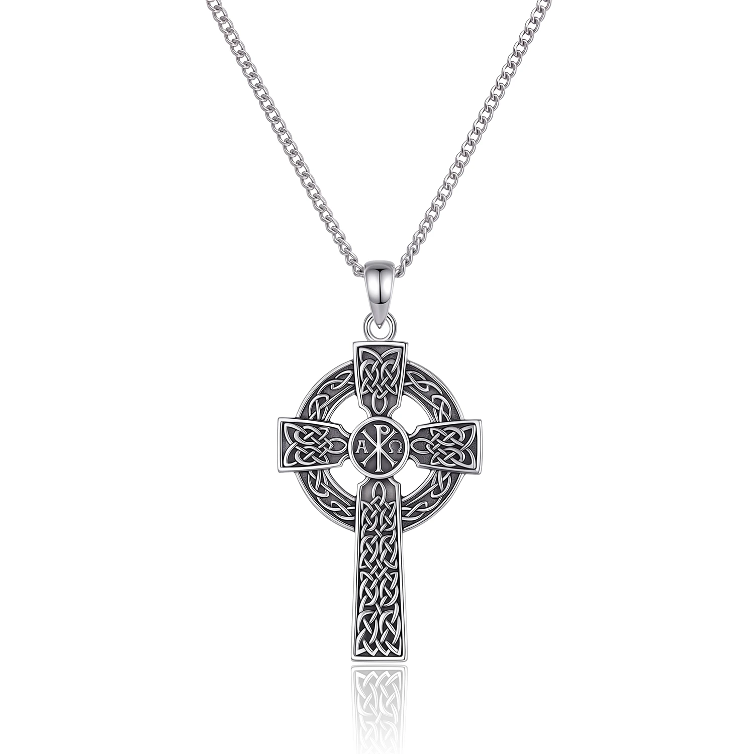 silver celtic cross necklace
