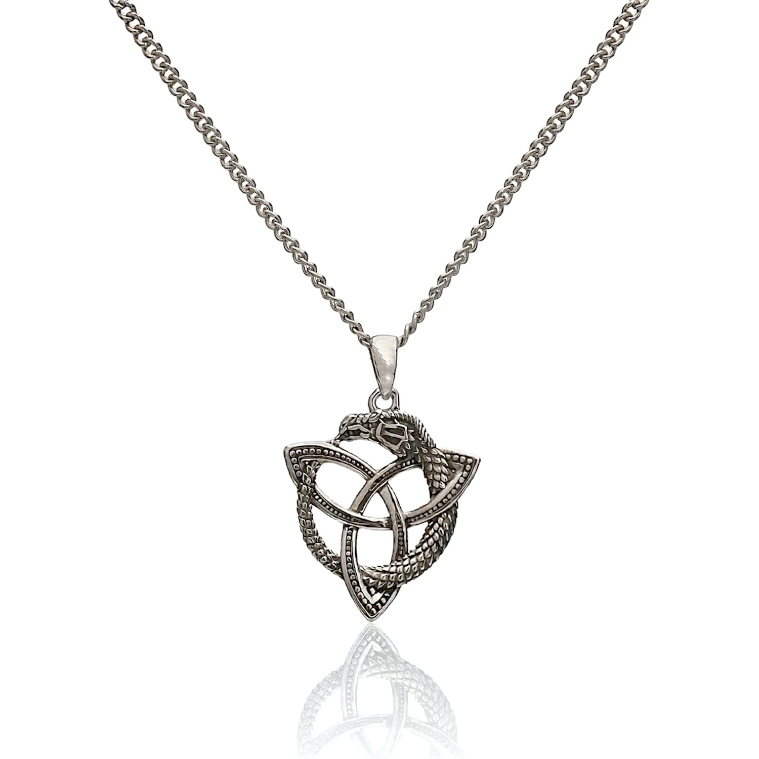 silver celtic knot pendant necklace