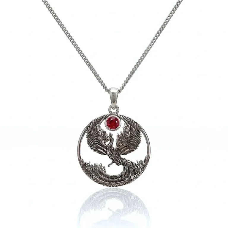 silver pheonix pendant necklace