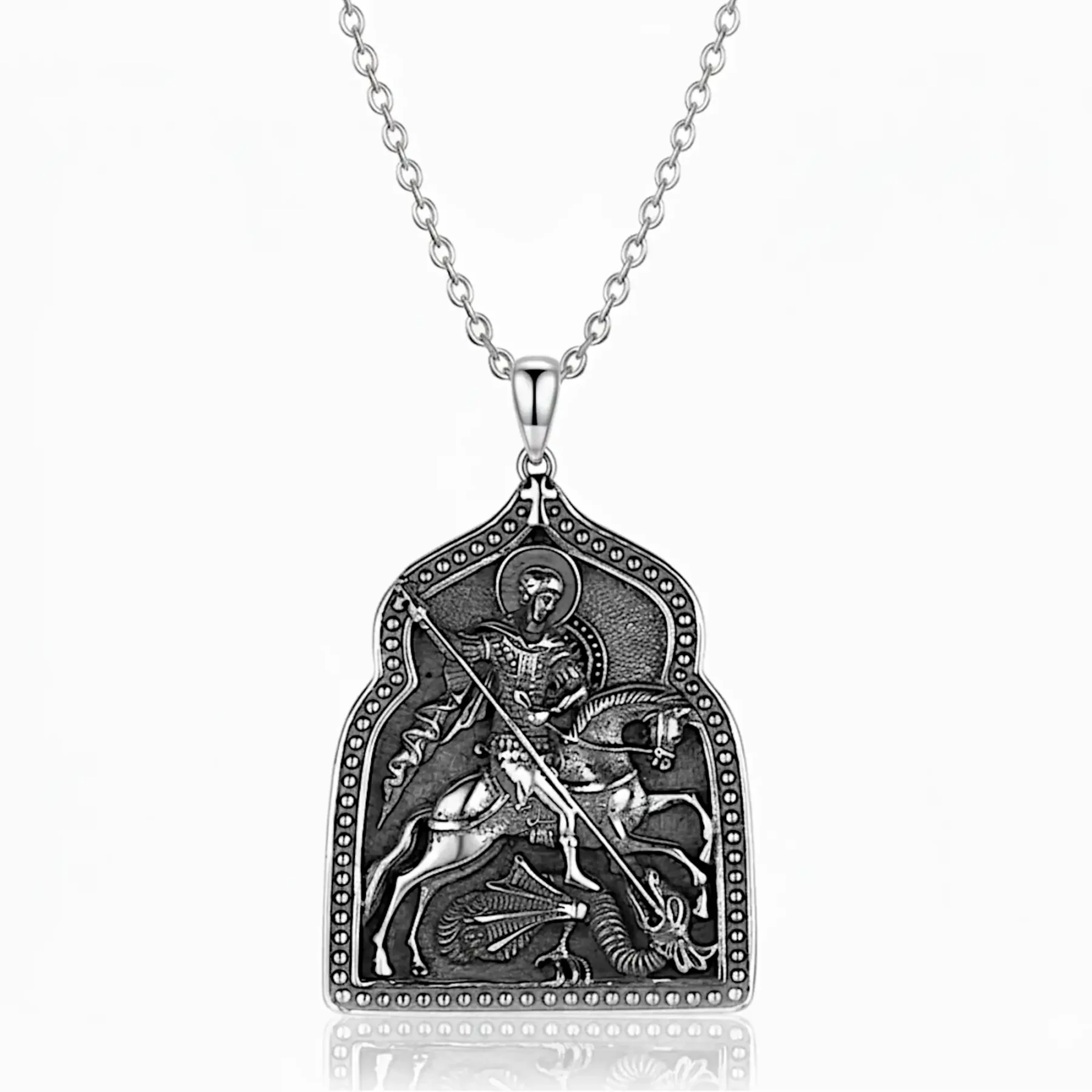 silver st george pendant