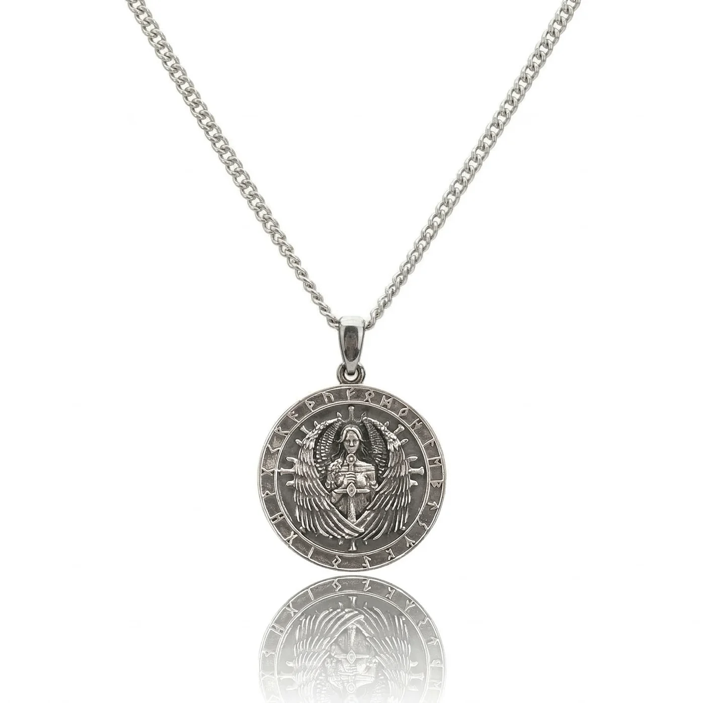 silver warrior pendant necklace