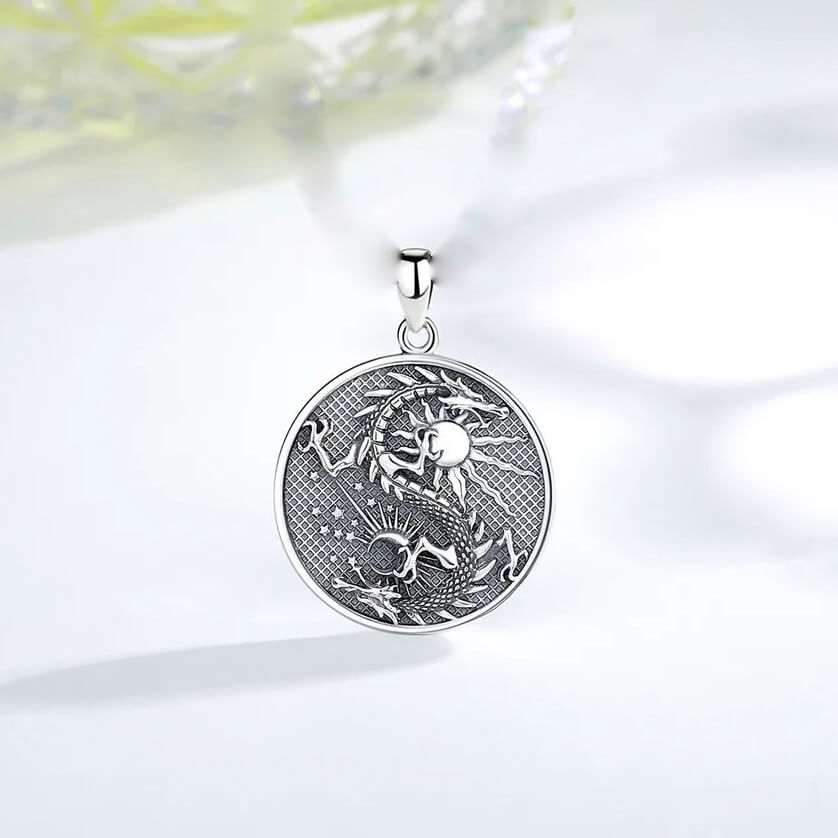 silver zodiac dragon necklace