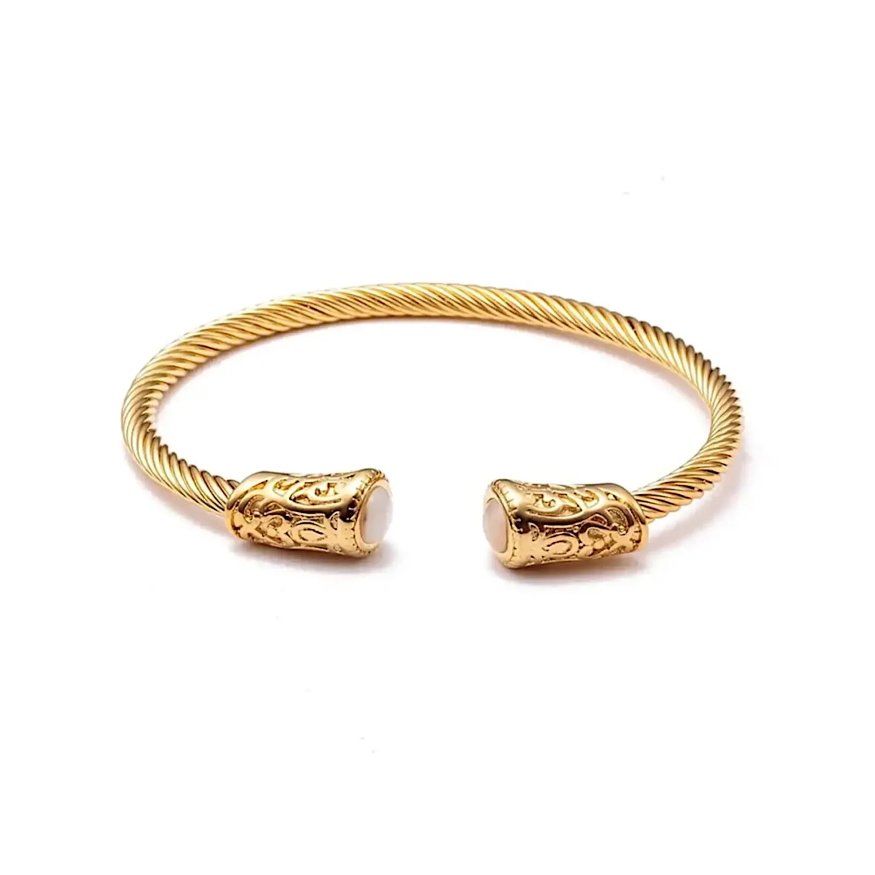 Gold mens bangle bracelet