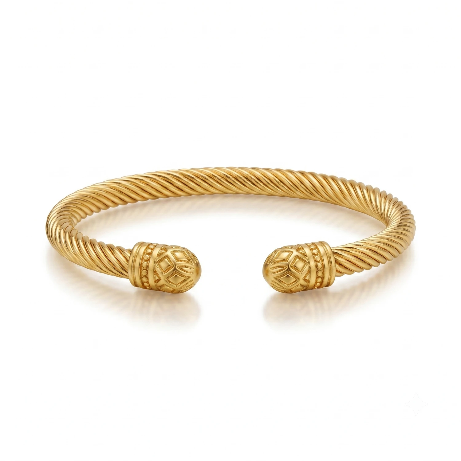 Knight's Gold Cable Cuff Bracelet