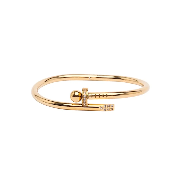 gold regal crest bangle bracelet