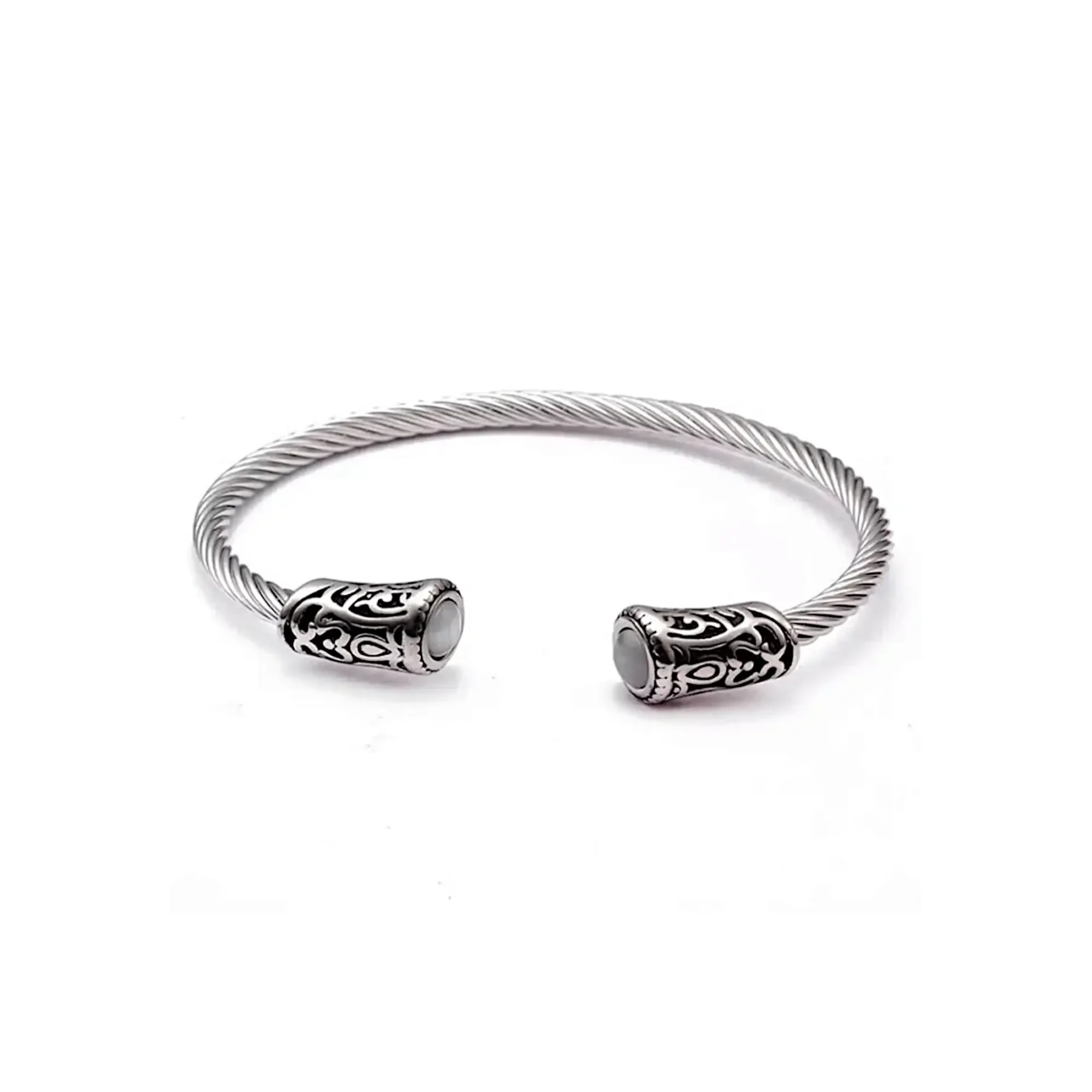 silver mens bangle bracelet