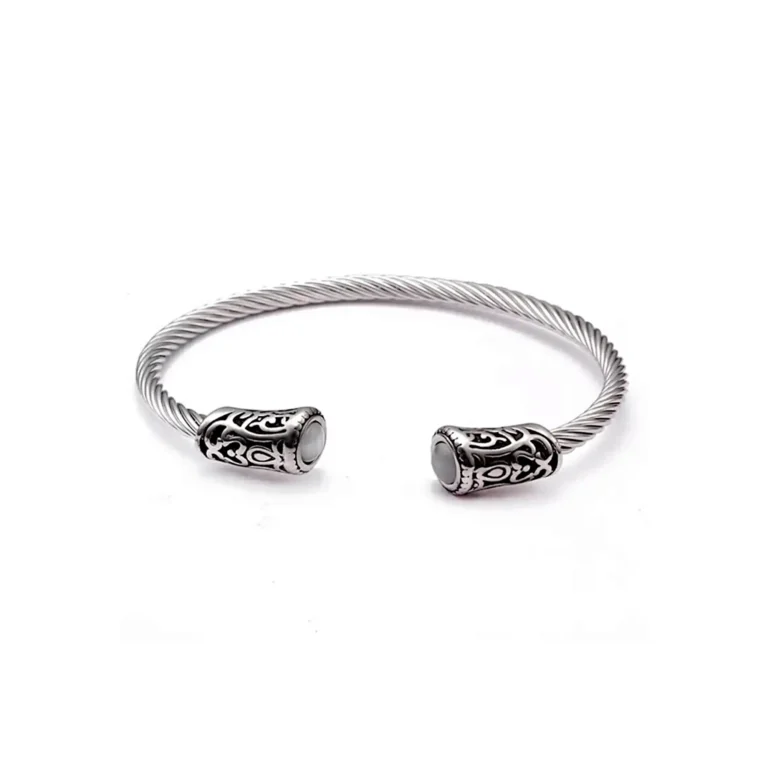 silver mens bangle bracelet
