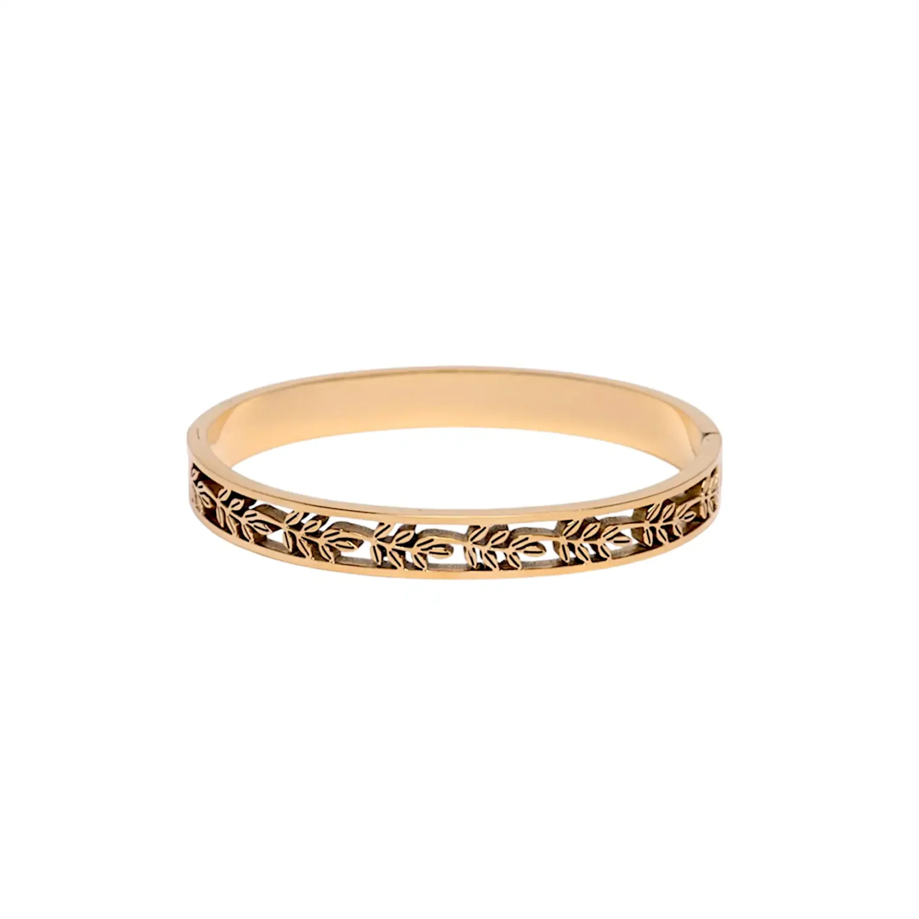 gold leaf bangle bracelet