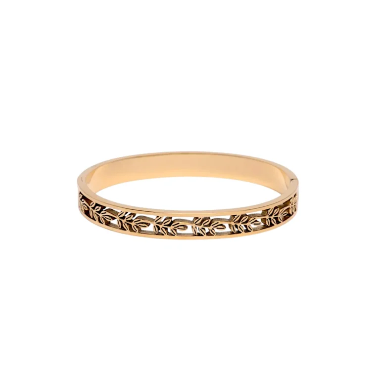 gold leaf bangle bracelet