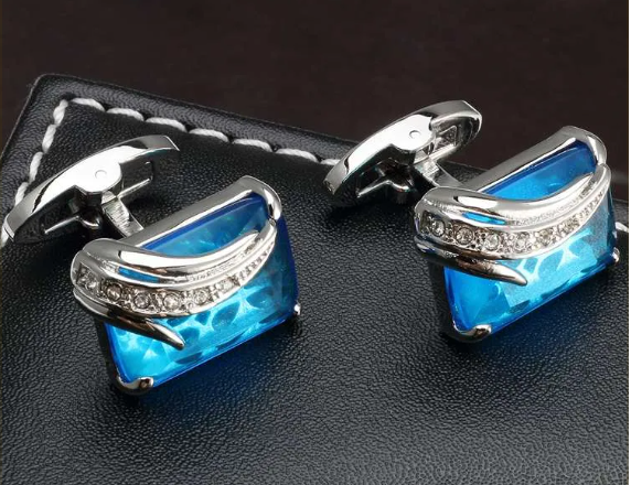 Do You Wear Cufflinks When That Has Buttons?- Decoding Dress Etiquette 1 blue cufflinks for men