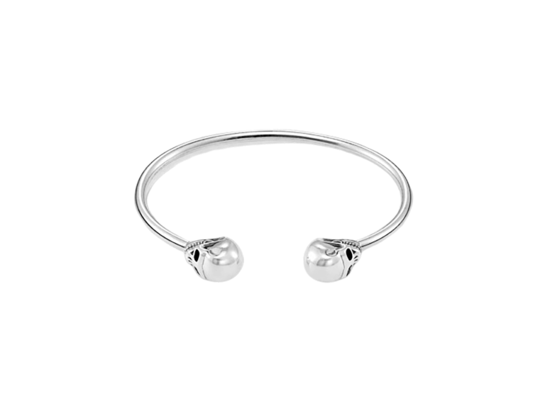 silver skull bangle