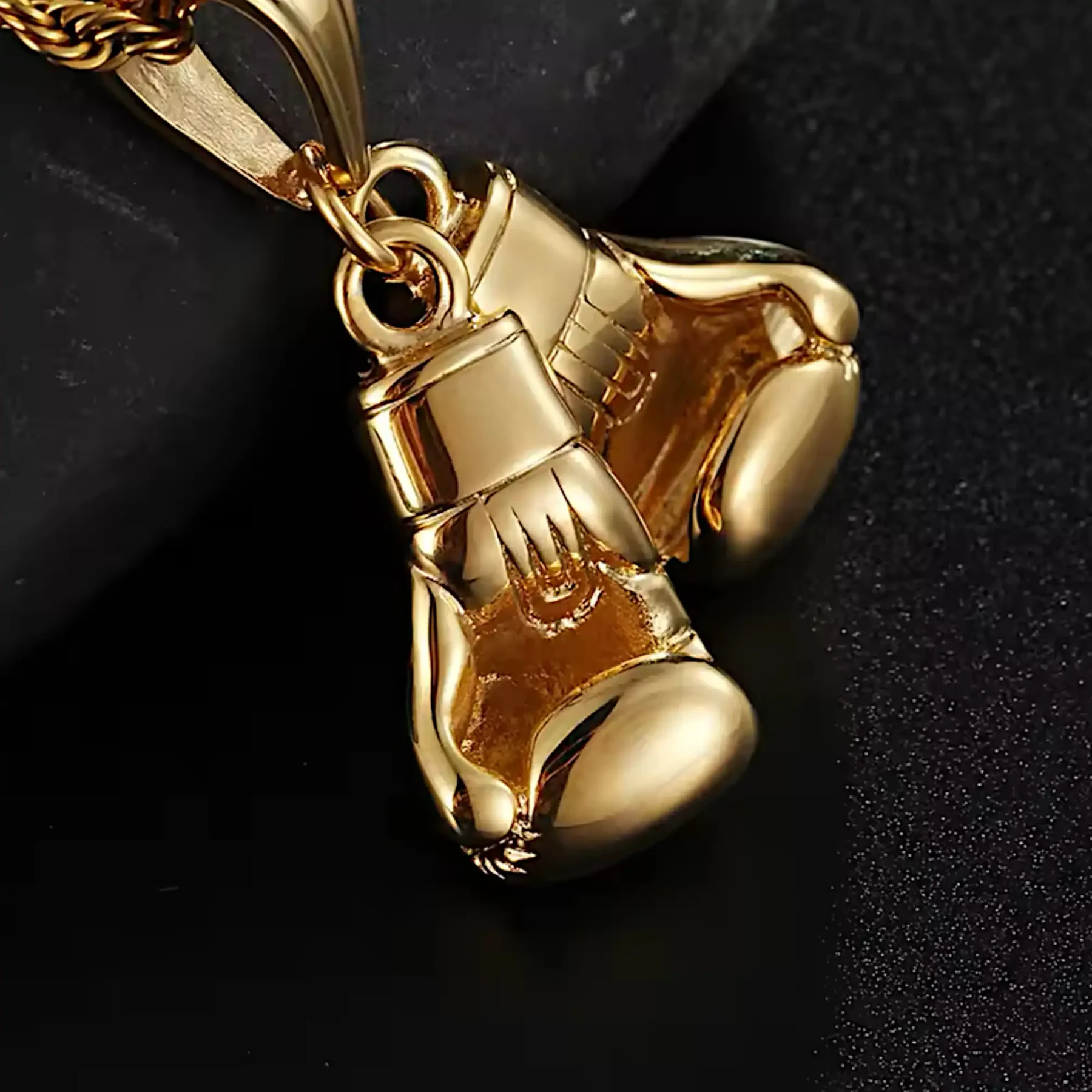 gold boxing gloves necklace