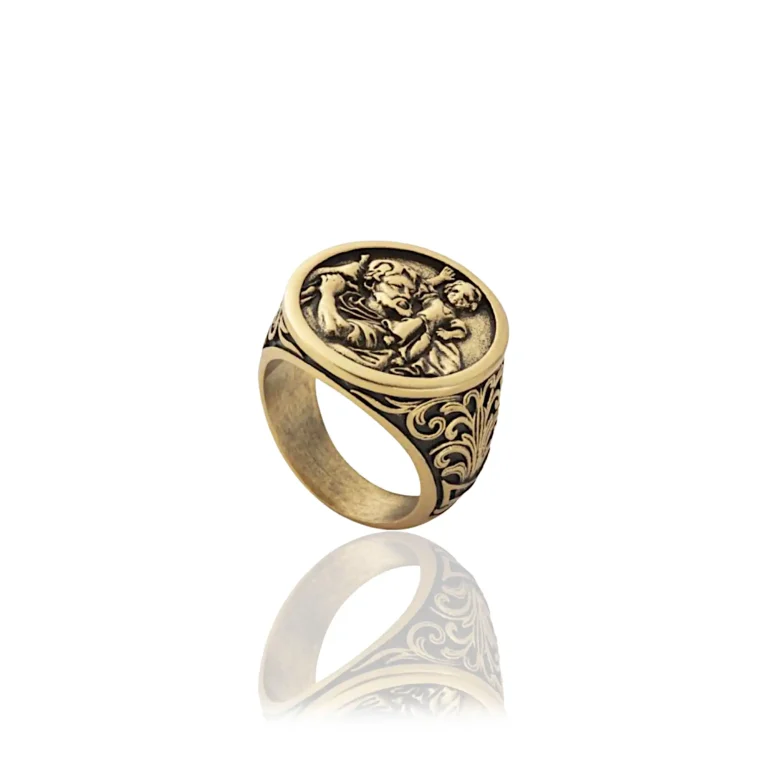 Gold St Christopher Ring