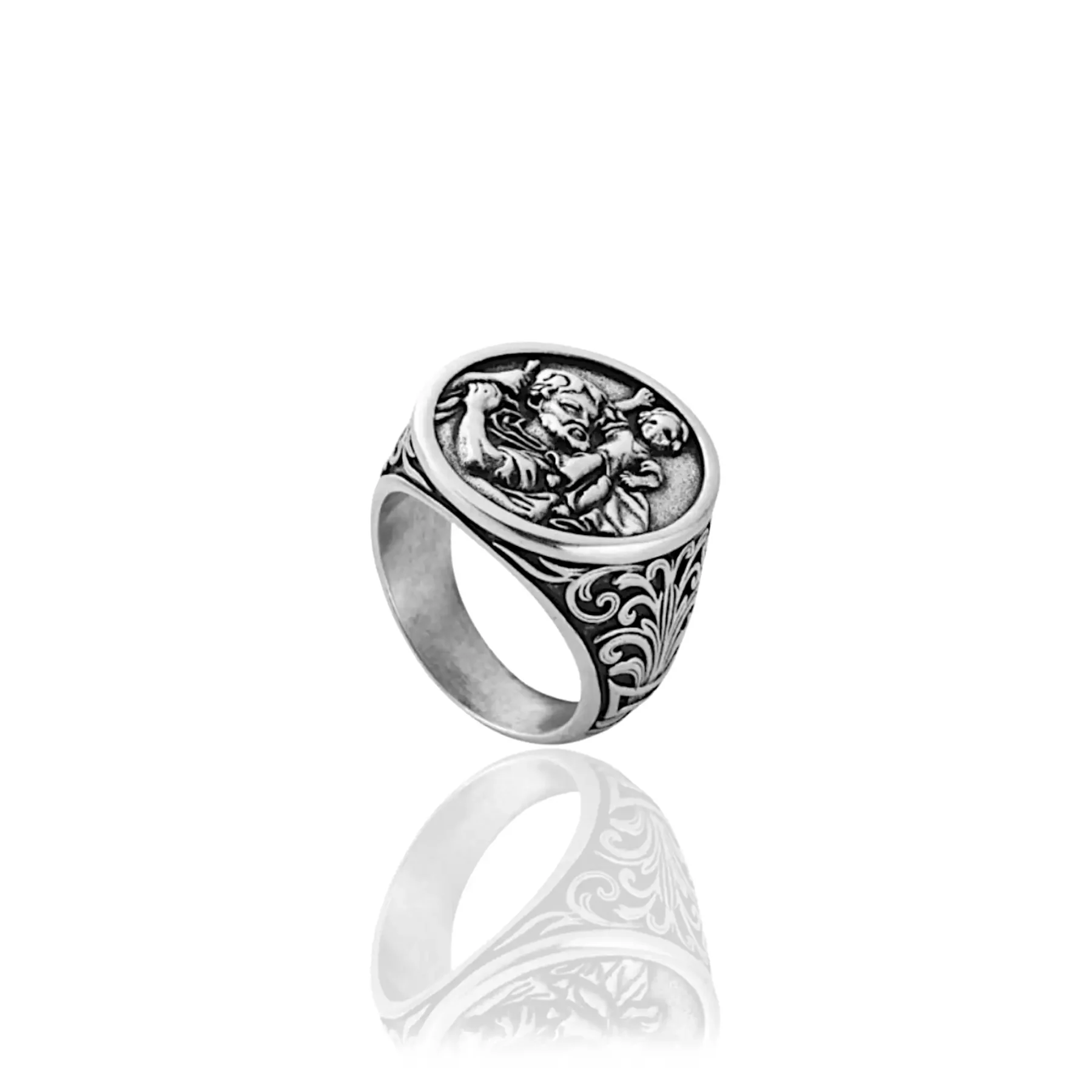 Silver St Christopher Ring